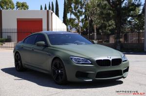 BMW M6 Gran Coupe in Matte Military Green by Impressive Wrap 2016 года